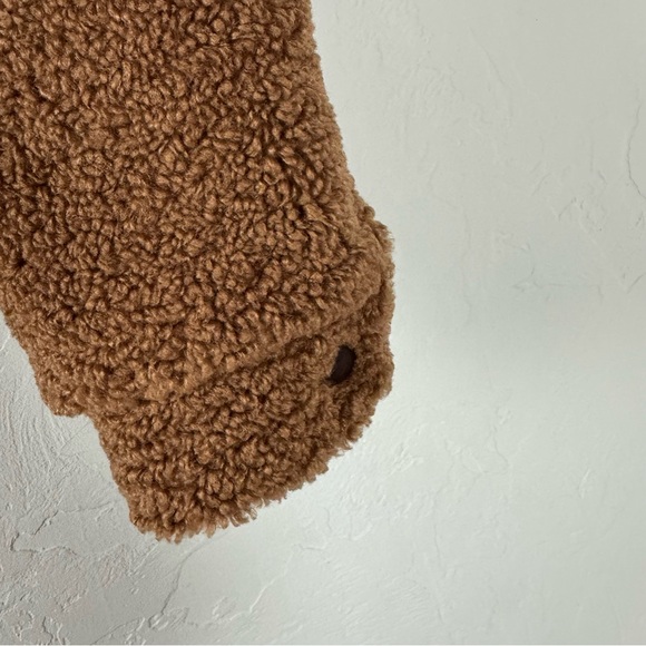 Cupcakes and Cashmere Coat Teddy Fleece Jacket Plush Brown Button Down Collared - Picture 6 of 9